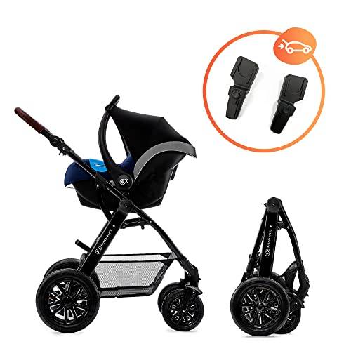 Poussette 3-en-1 Canne Trio - Pliable, Grandes Roues Et Panier Spacieux Jusqu'à 25kg - Gris